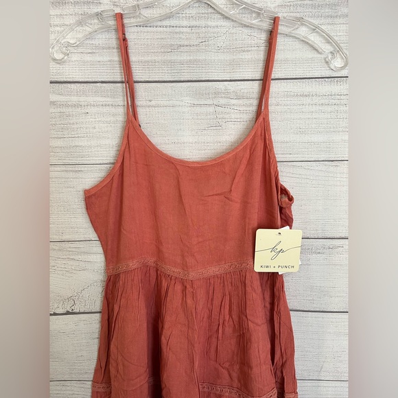 Kiwi + Punch | NWT Women’s Dark Blush Spaghetti Strap Tiered Dress - Picture 2 of 7